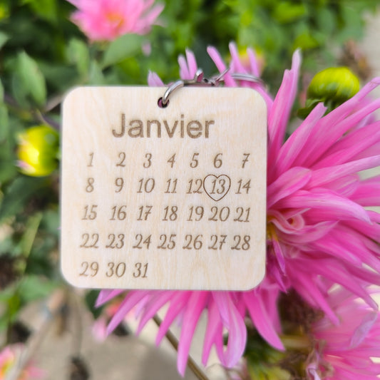 Porte clé date personnalisable