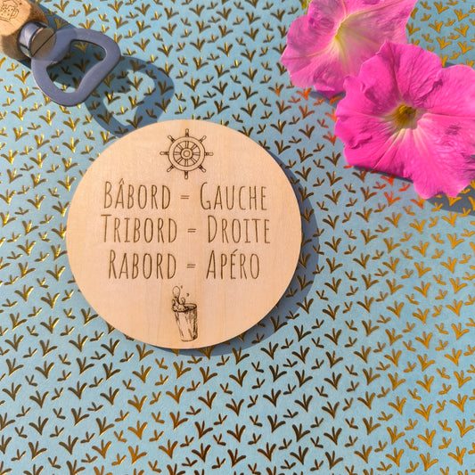 Dessous de verre - Bùbord = Gauche - Tribord = Droite - Rabord = Apéro
