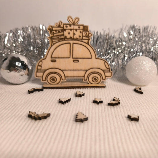 Décoration - Voiture chargée de cadeaux