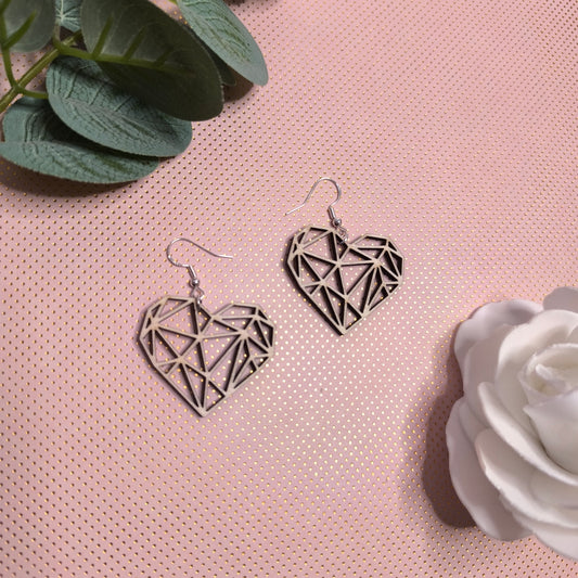 Boucles d'oreilles - Cœur géométrique