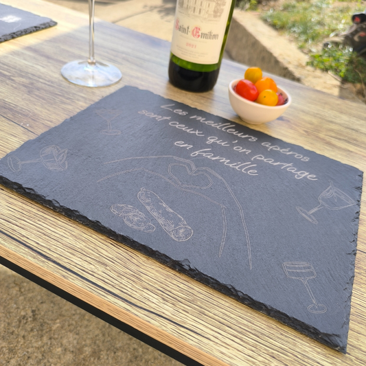 Ardoise à apéritif - "Les meilleurs apéro sont ceux qu'on partage en famille"