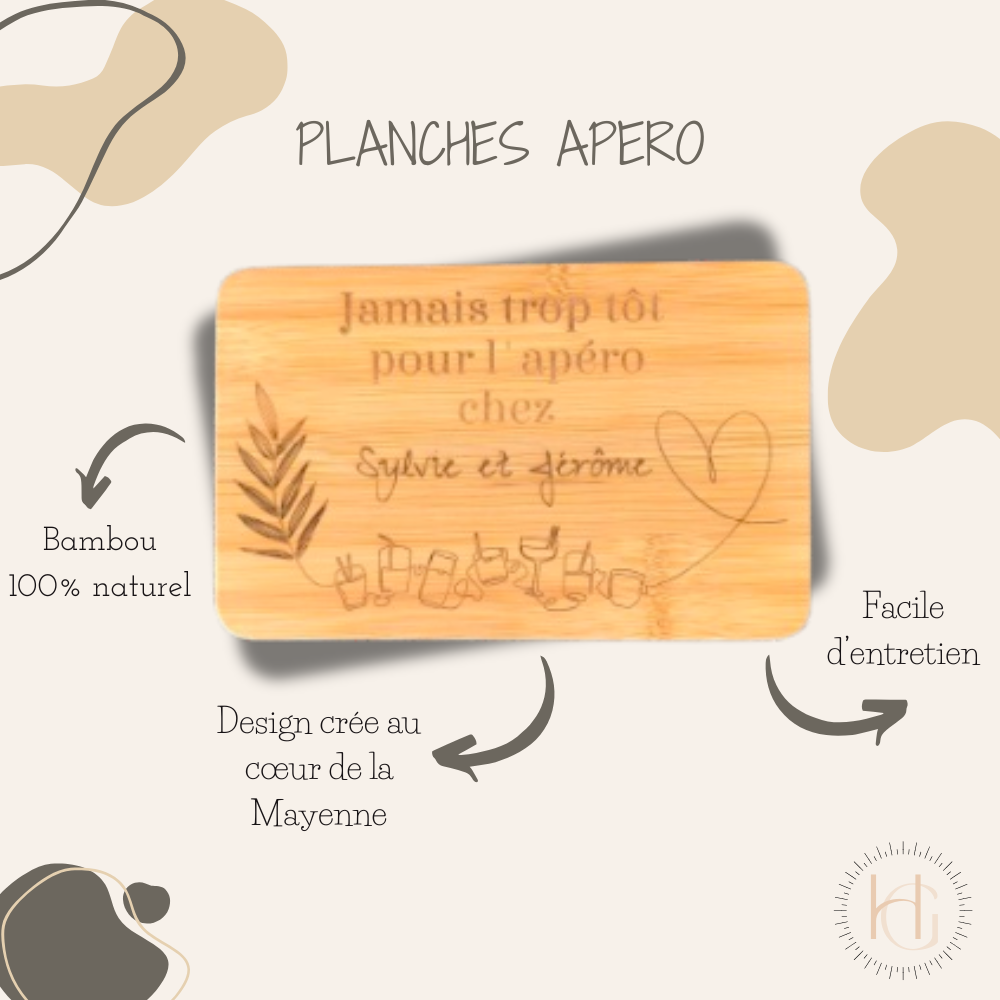 Planche apéro - "Jamais trop tôt pour l'apéro chez ..."