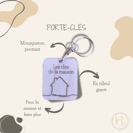 Porte clé "Maison", "Garage & "Cave"