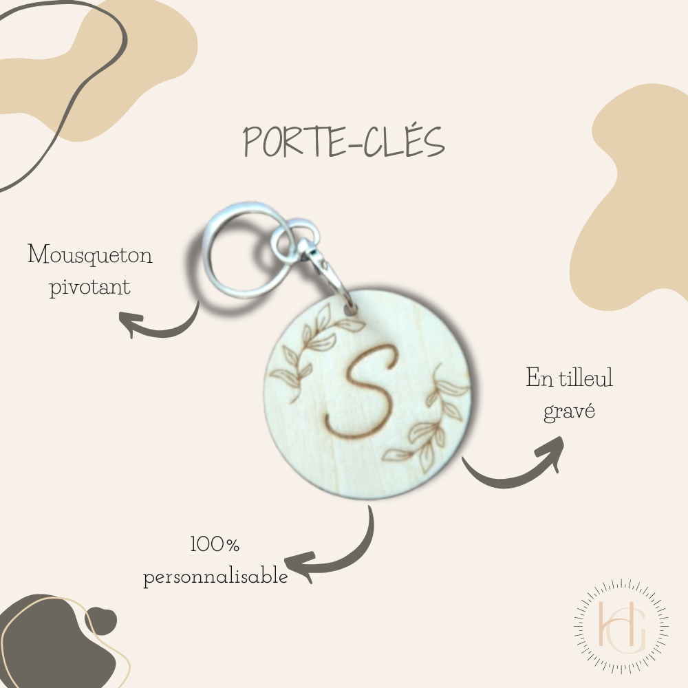 Porte clé lettre personnalisable