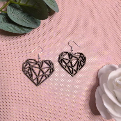 Boucles d'oreilles - Cœur géométrique