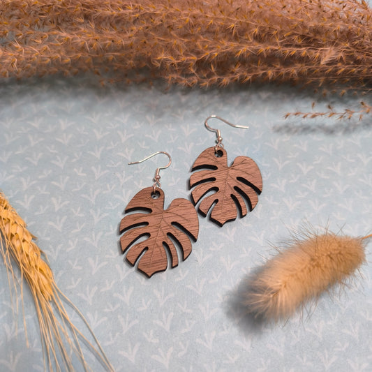 Boucles d'oreilles - Feuille tropicale