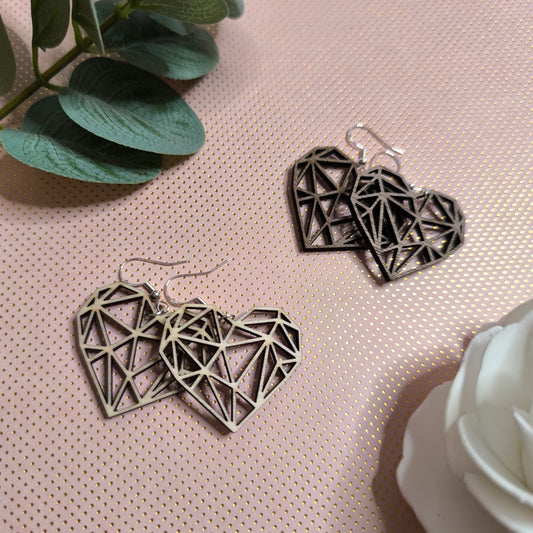 Boucles d'oreilles - Cœur géométrique