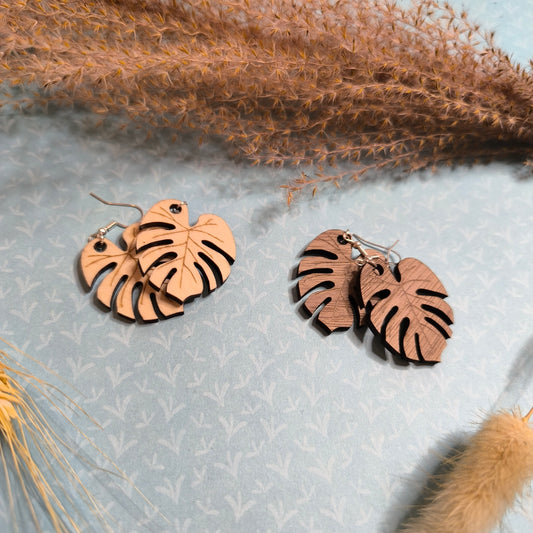 Boucles d'oreilles - Feuille tropicale