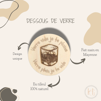 Dessous de verre - Verre vide je te plains, verre plein je te vide