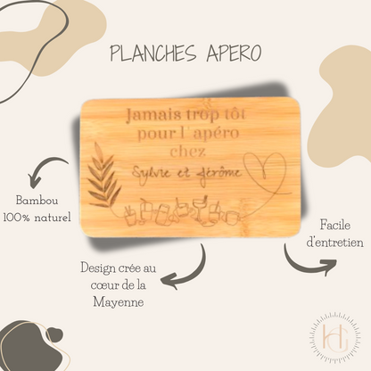Planche apéro - "Jamais trop tôt pour l'apéro chez ..."